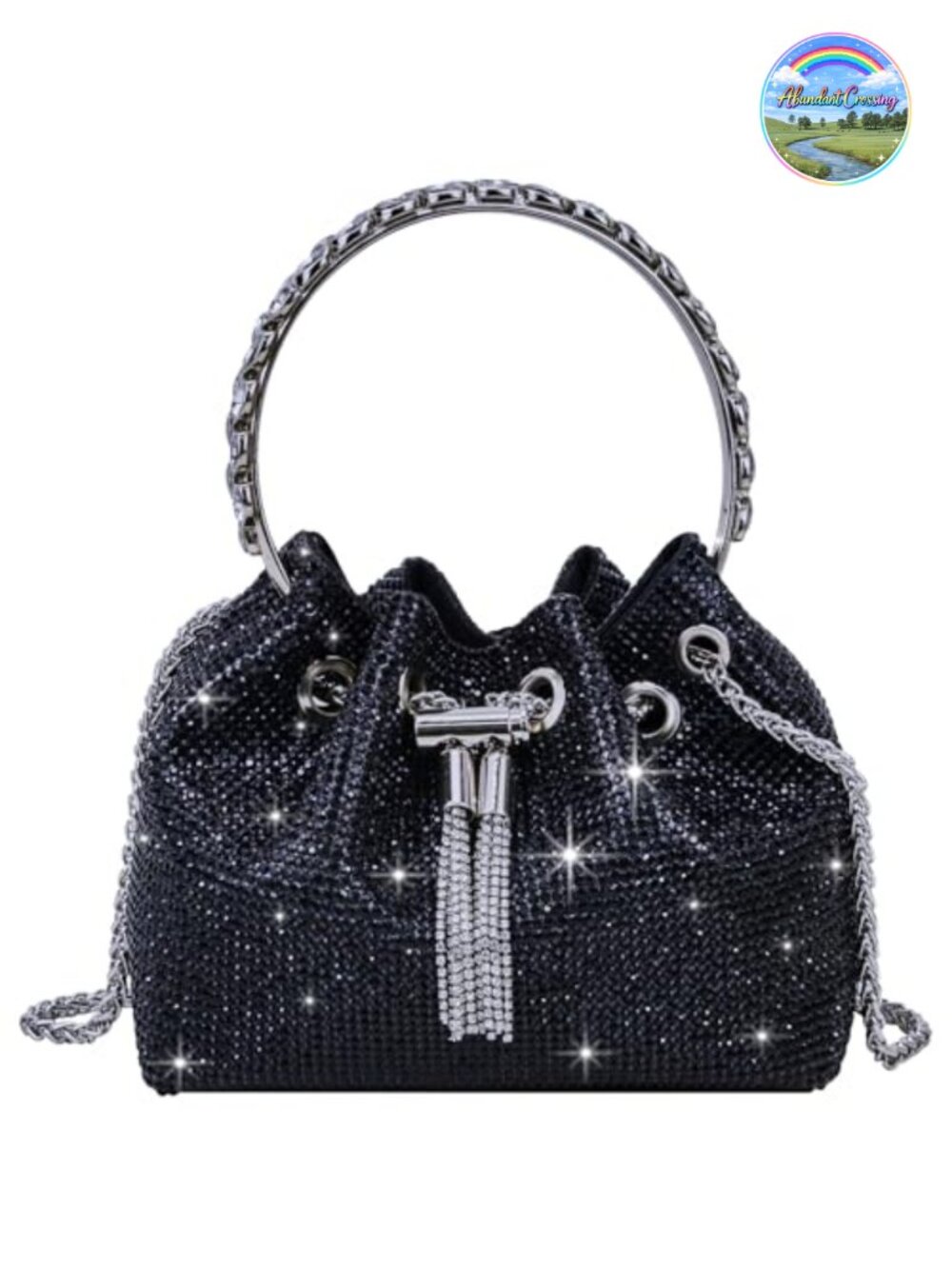 Rhinestone Evening Bag Sparkly Crystal Clutch Wristlet Crossbody Purse